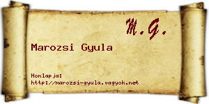 Marozsi Gyula névjegykártya